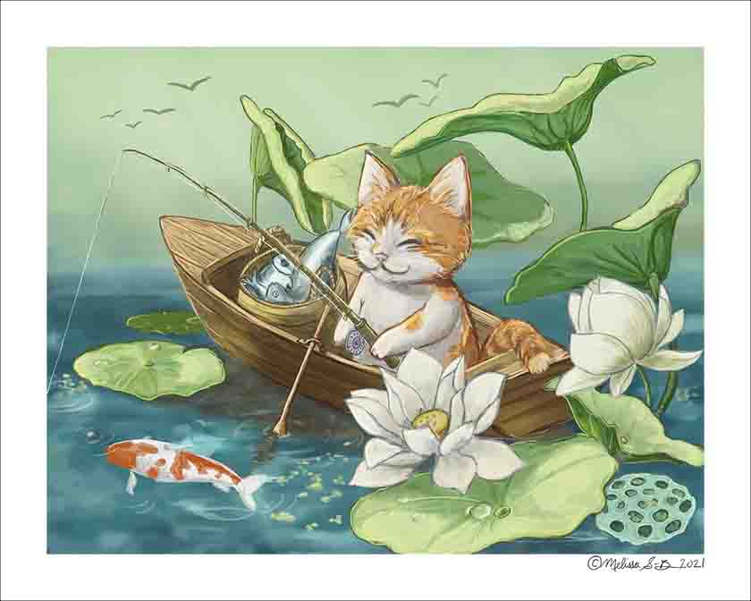 Fishing Kitty Fine Art Print – True North Creations