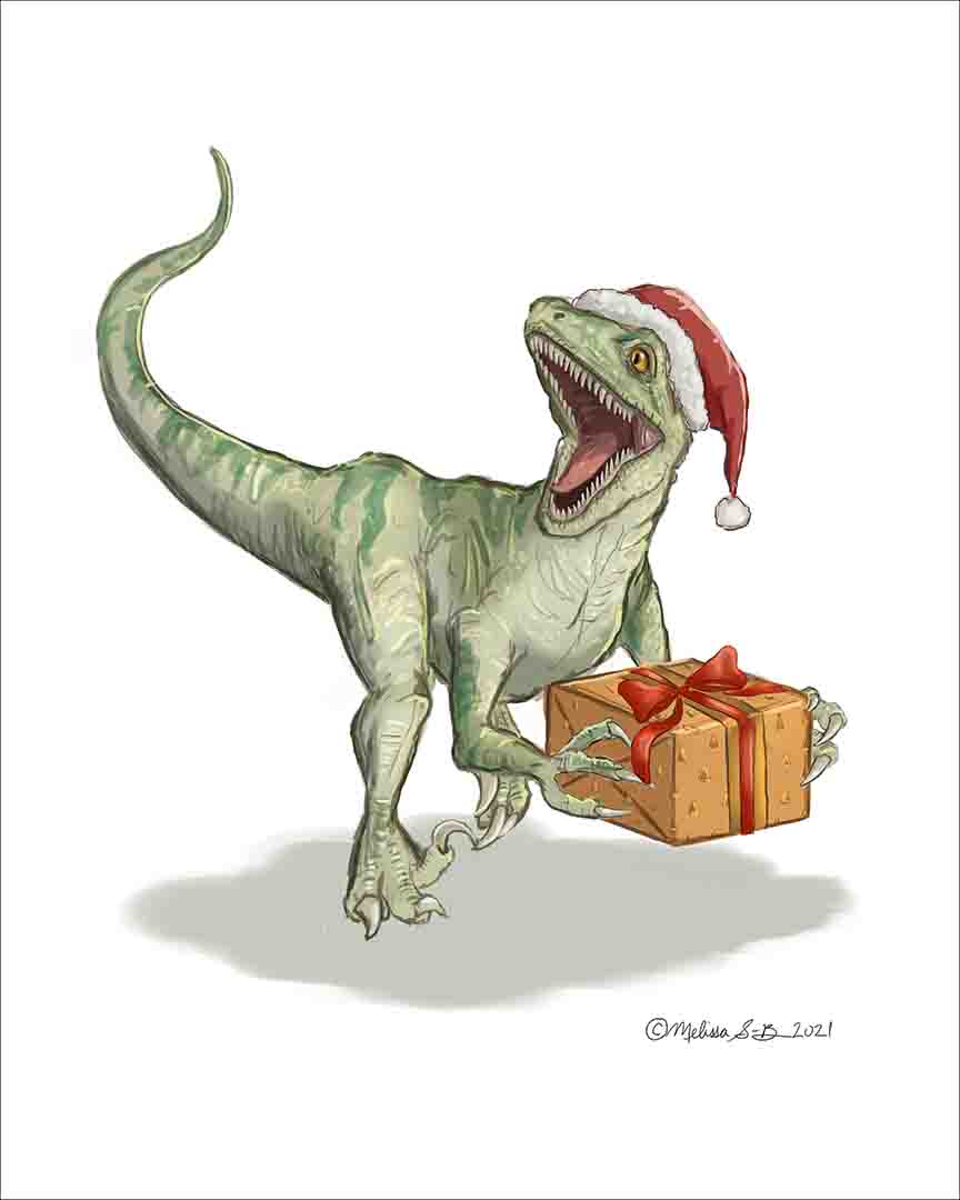Velociraptor Christmas Fine Art Print – True North Creations