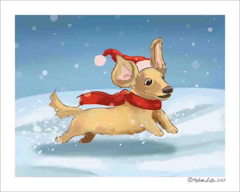 Dachshund Through the Snow Fine Art Print – True North Creations