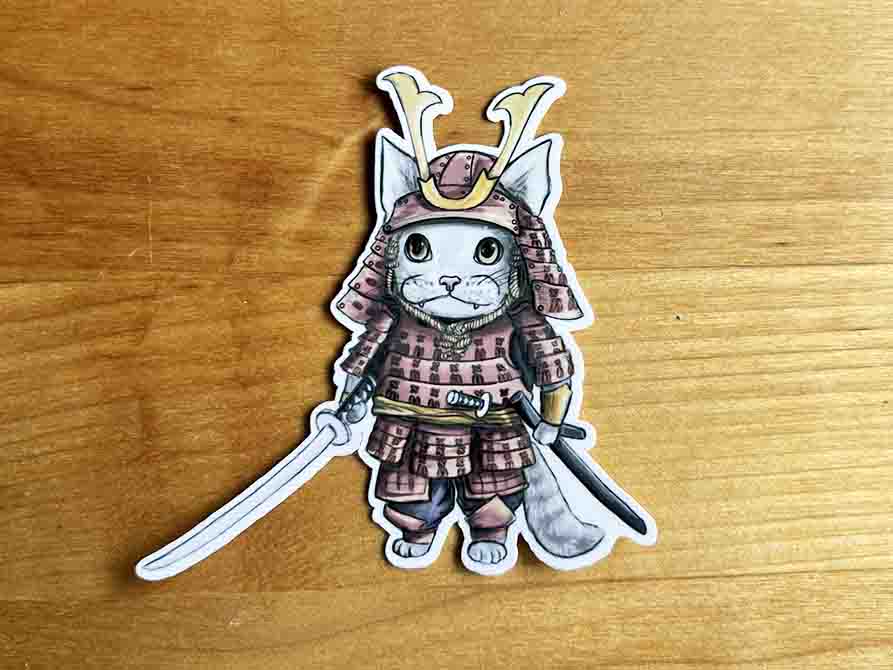 Samurai Kitty Sticker, 3