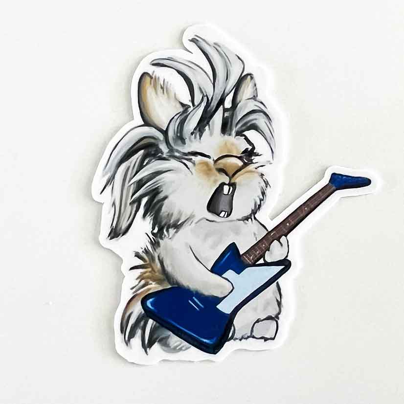 Rock Star Bunny Sticker, 3 – True North Creations